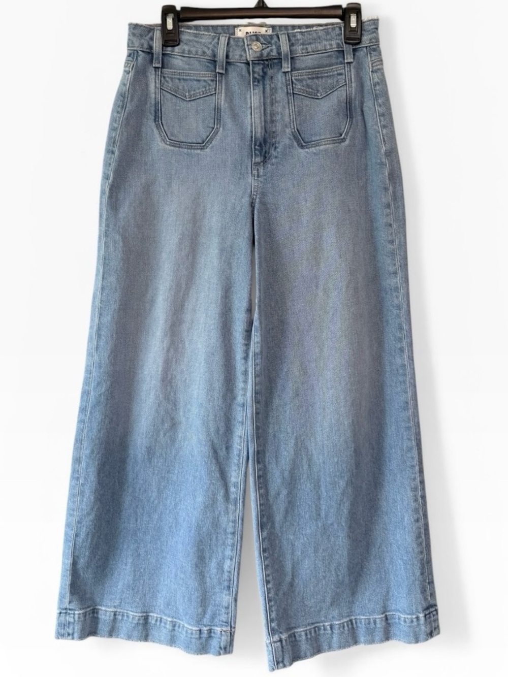 PAIGE Harper Ankle Wide Leg High Rise Premium Denim Nara Distressed Size 28